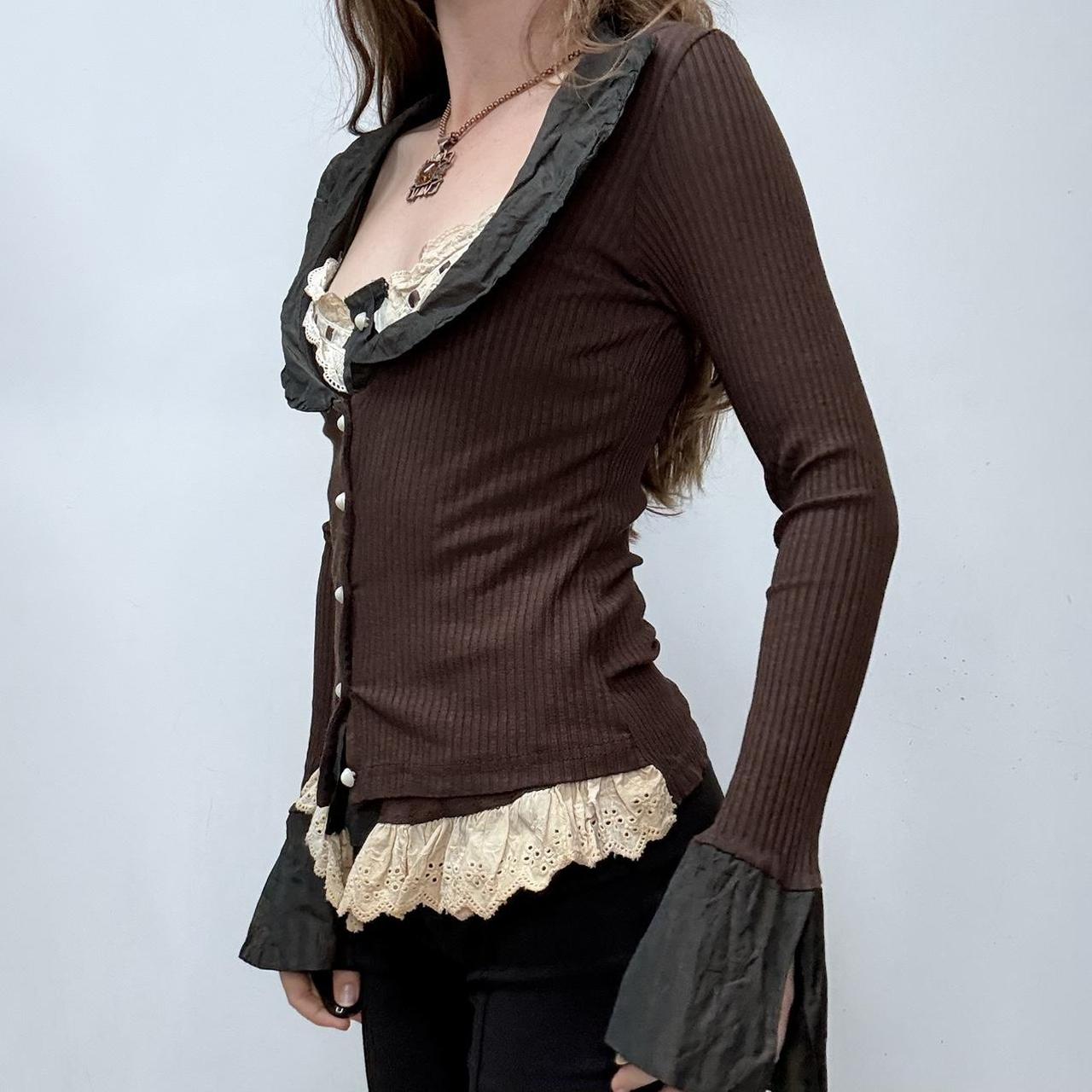 Brown flared grunge regency cardigan