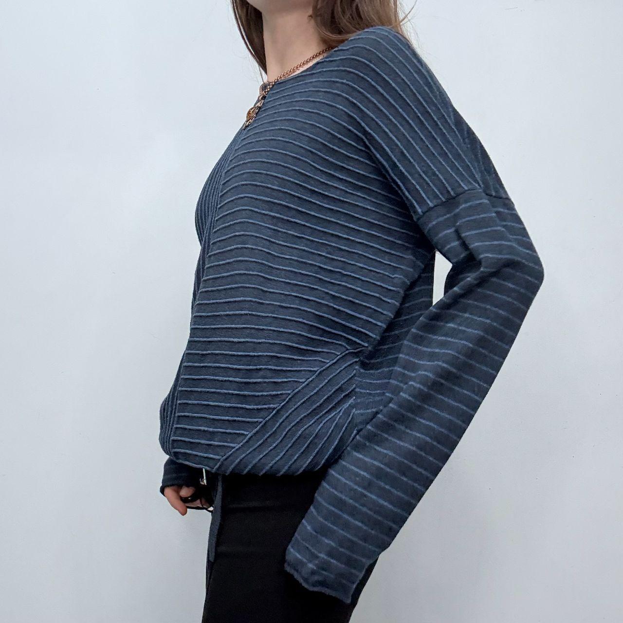 Pinstripe slouchy navy jumper