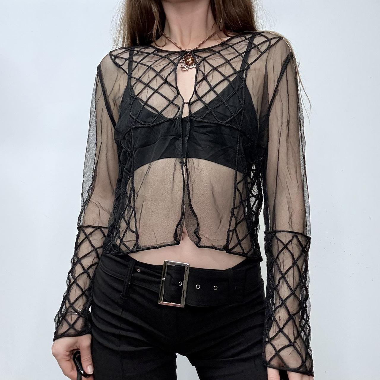 Sheer black gothic mesh shirt