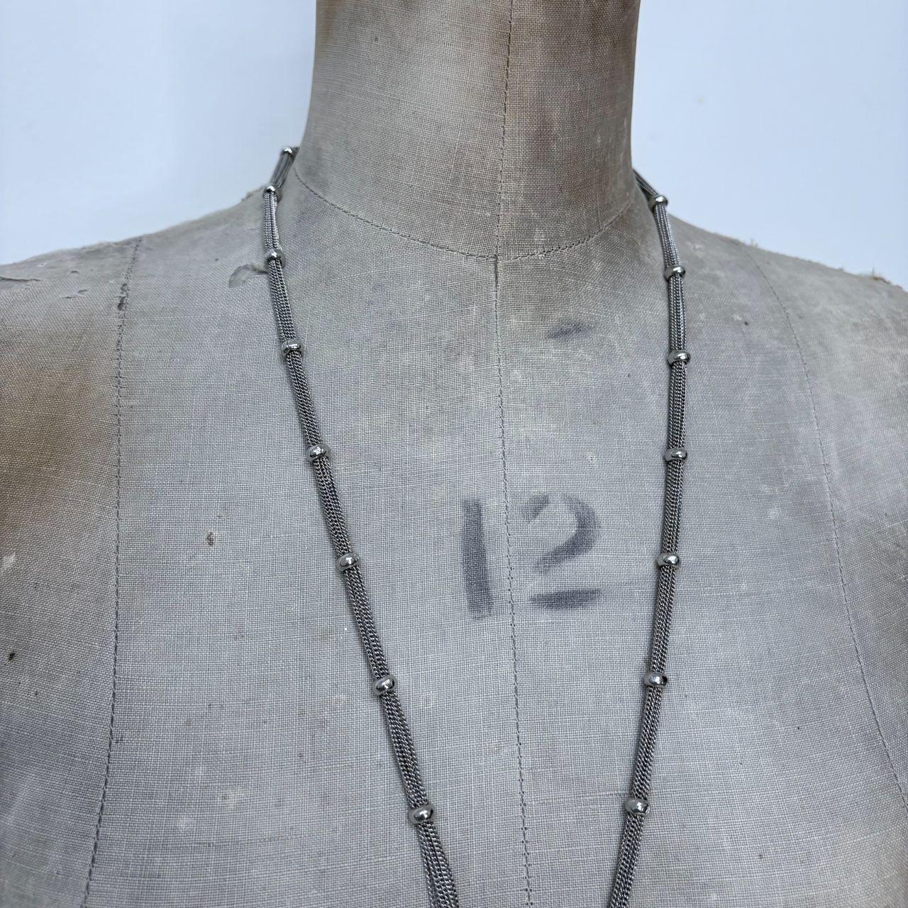 Layered chain ball long necklace