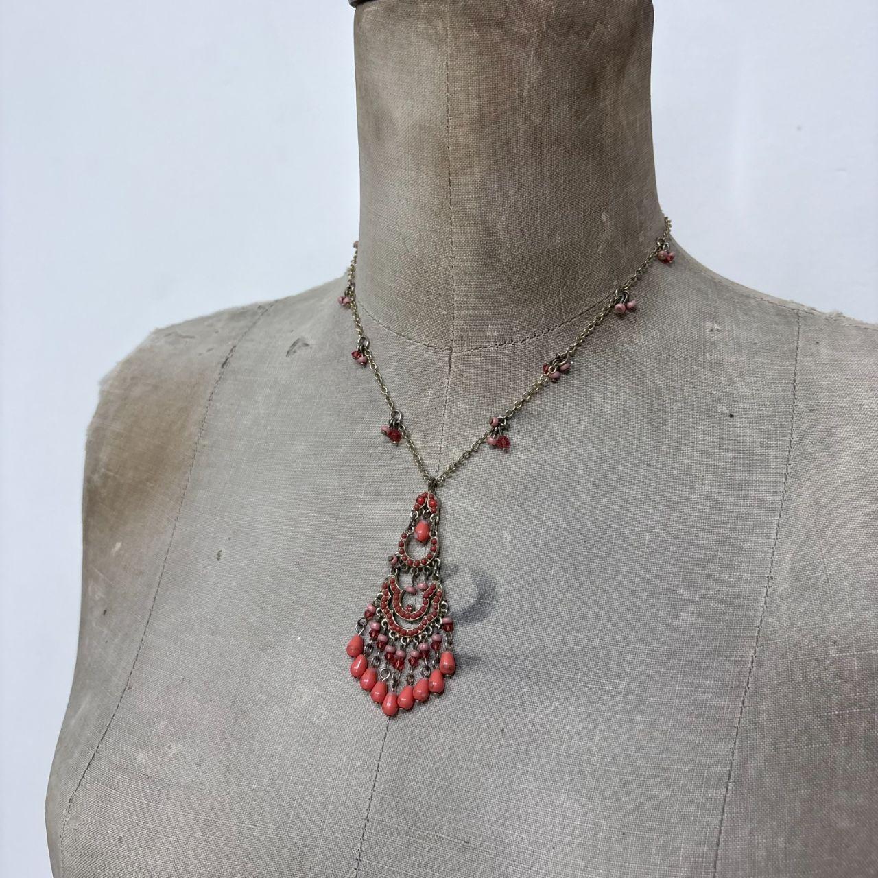 Boho hanging bead necklace