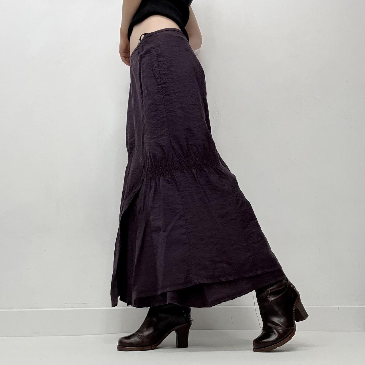 Cinched purple maxi skirt