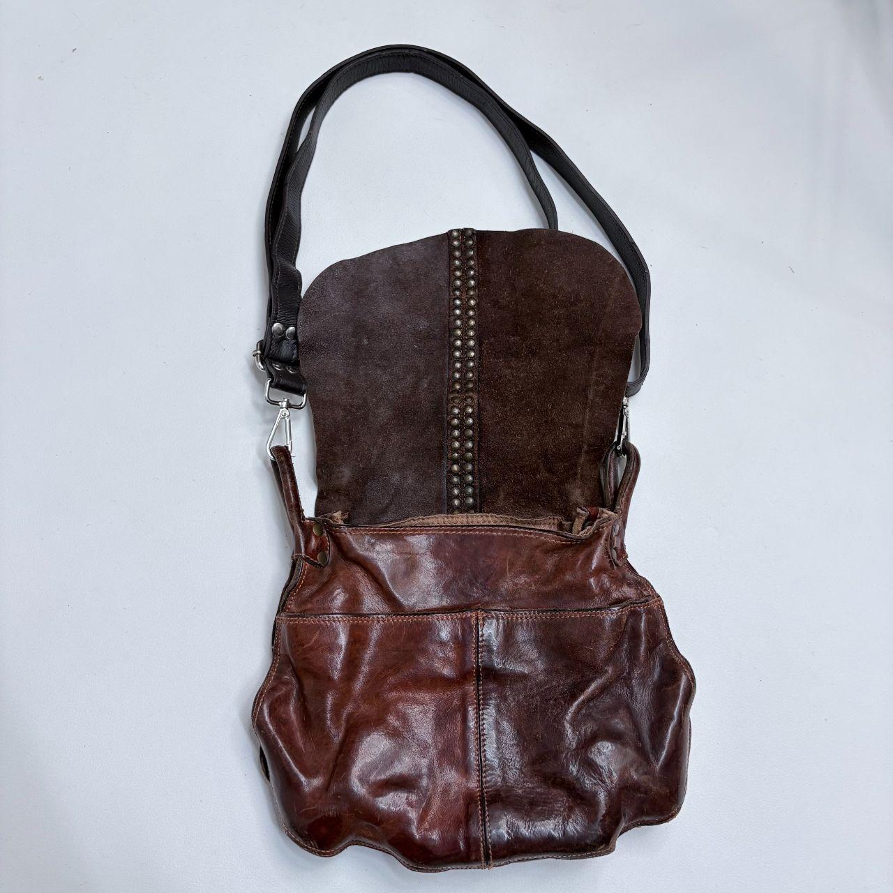Tan leather studded boho bag