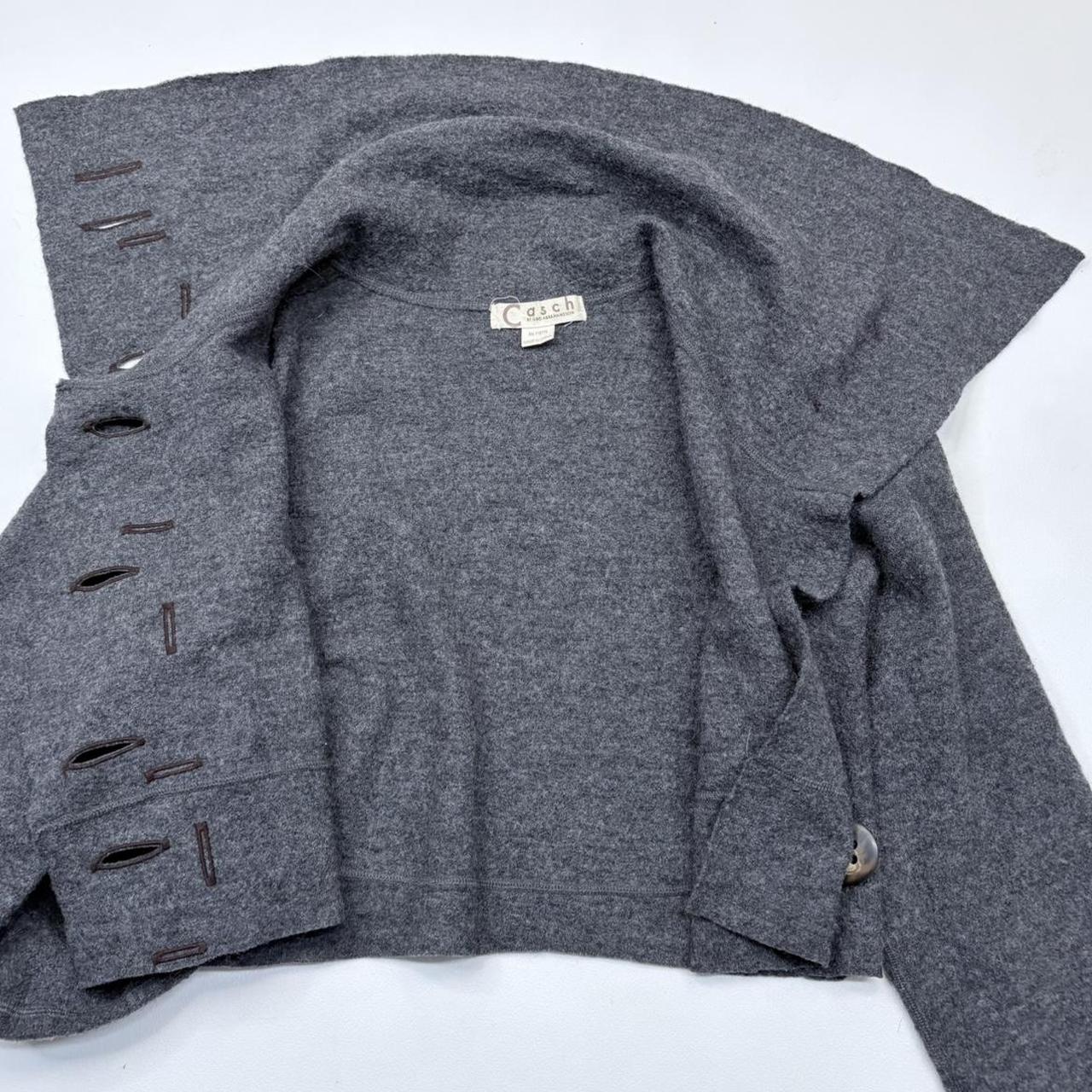 Grey flared asymmetric cropped jacket
