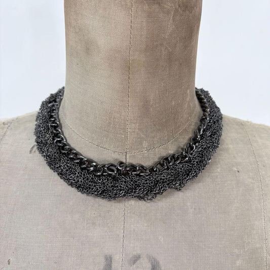 Chunky oversized silver metal chain