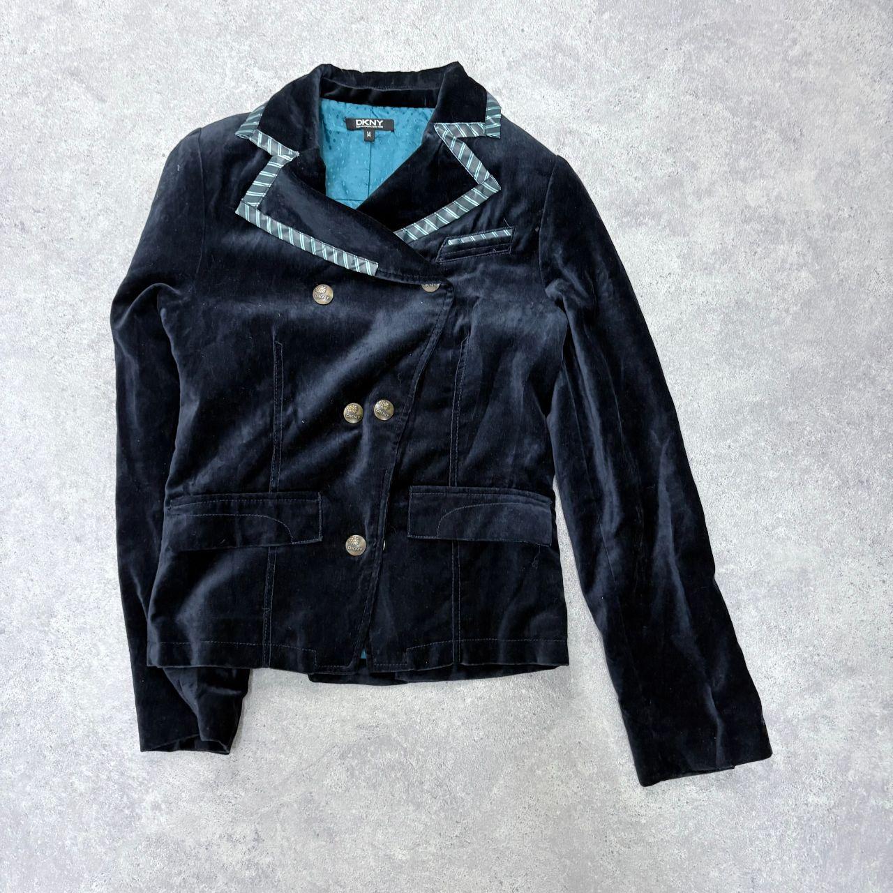 Navy flared velvet miltary jacket