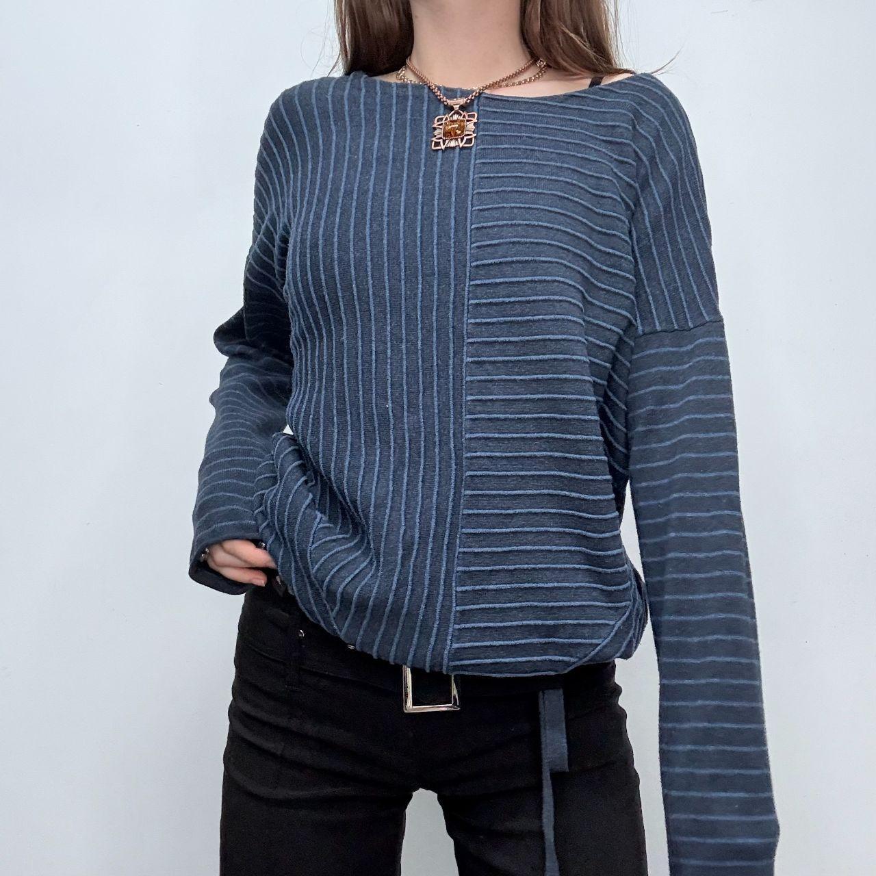 Pinstripe slouchy navy jumper