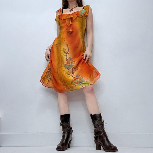 Ruffle bias cut flared fairy dress