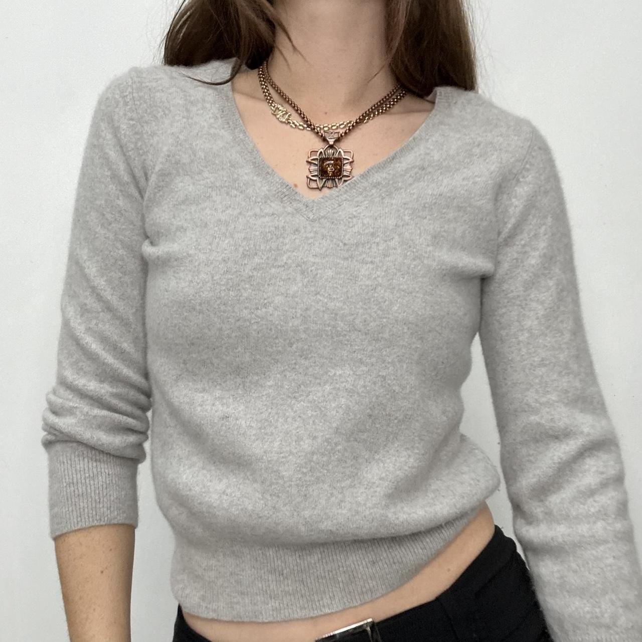 Grey cashmere cropped jumper