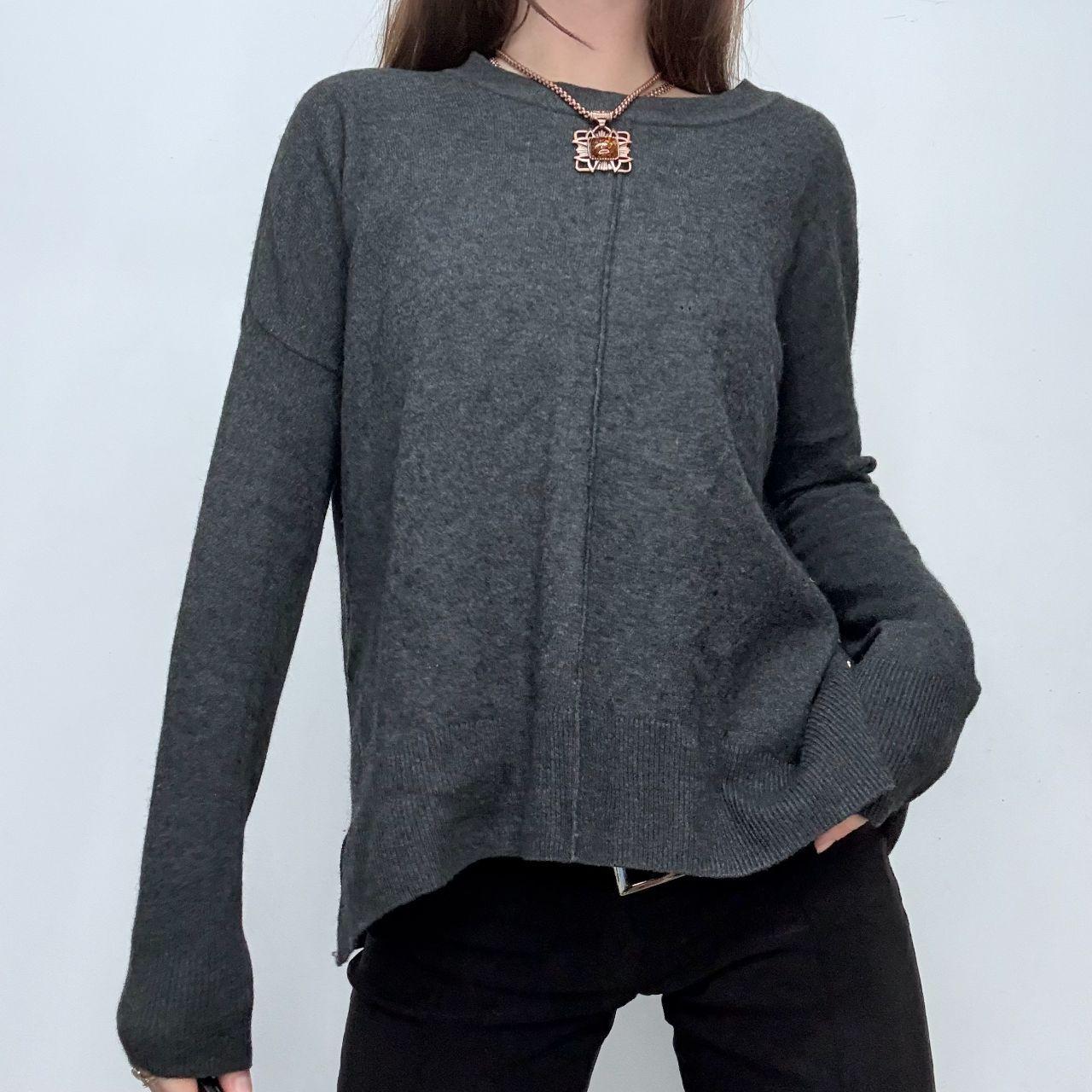 Grey slouchy batwing jumper