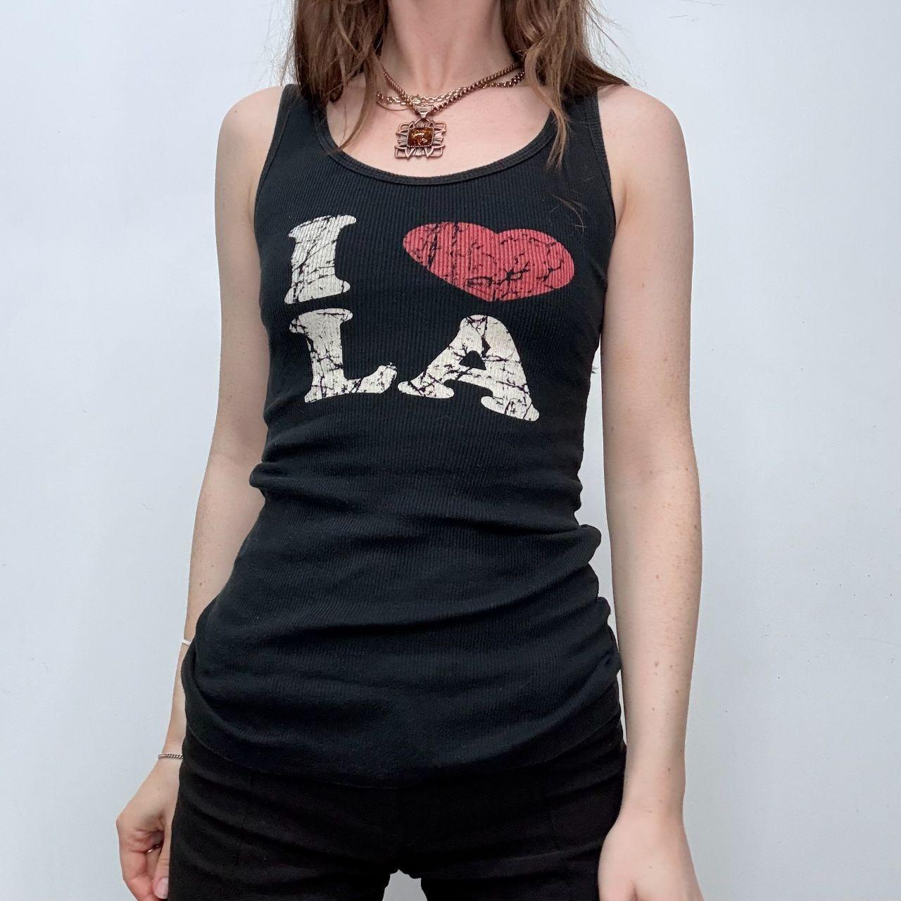 Graphic printed ribbed vest