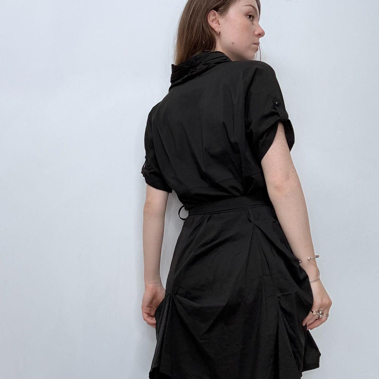 Black gathered gothic flared top