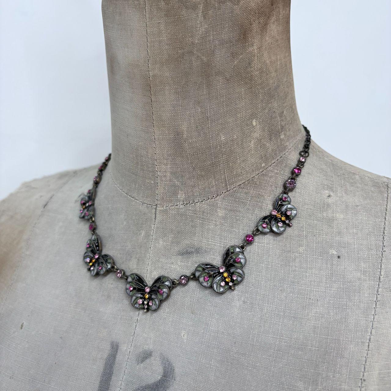 Flower butterfly y2k necklace