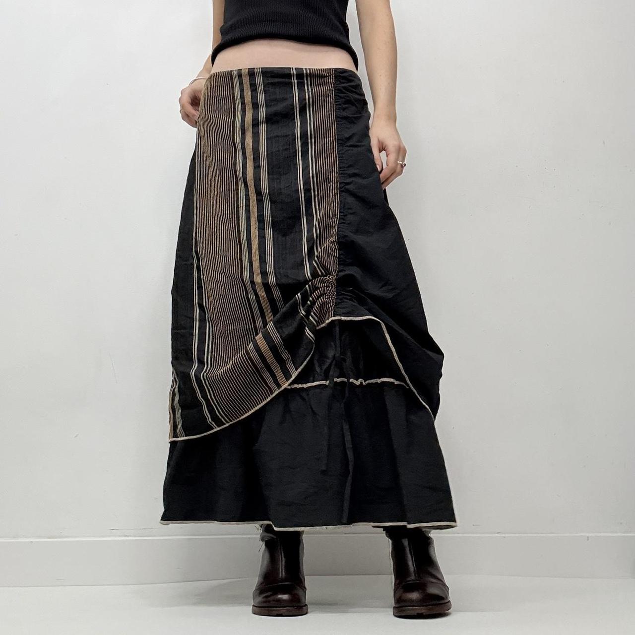 Pinstripe layered aline maxi skirt