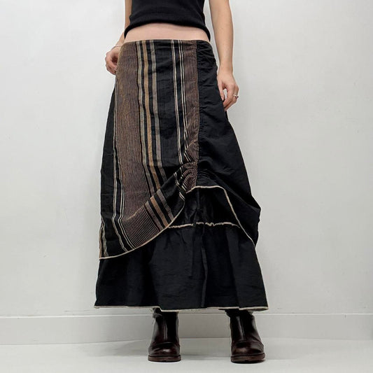 Pinstripe layered aline maxi skirt