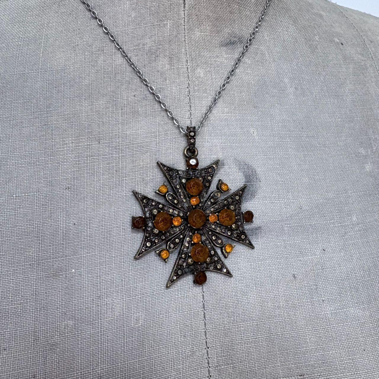 Regency gem cross necklace