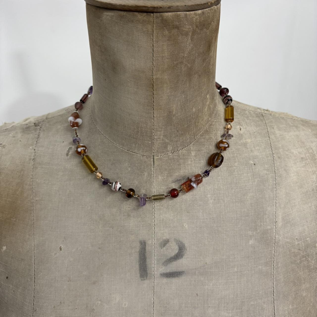 Brown beaded necklace