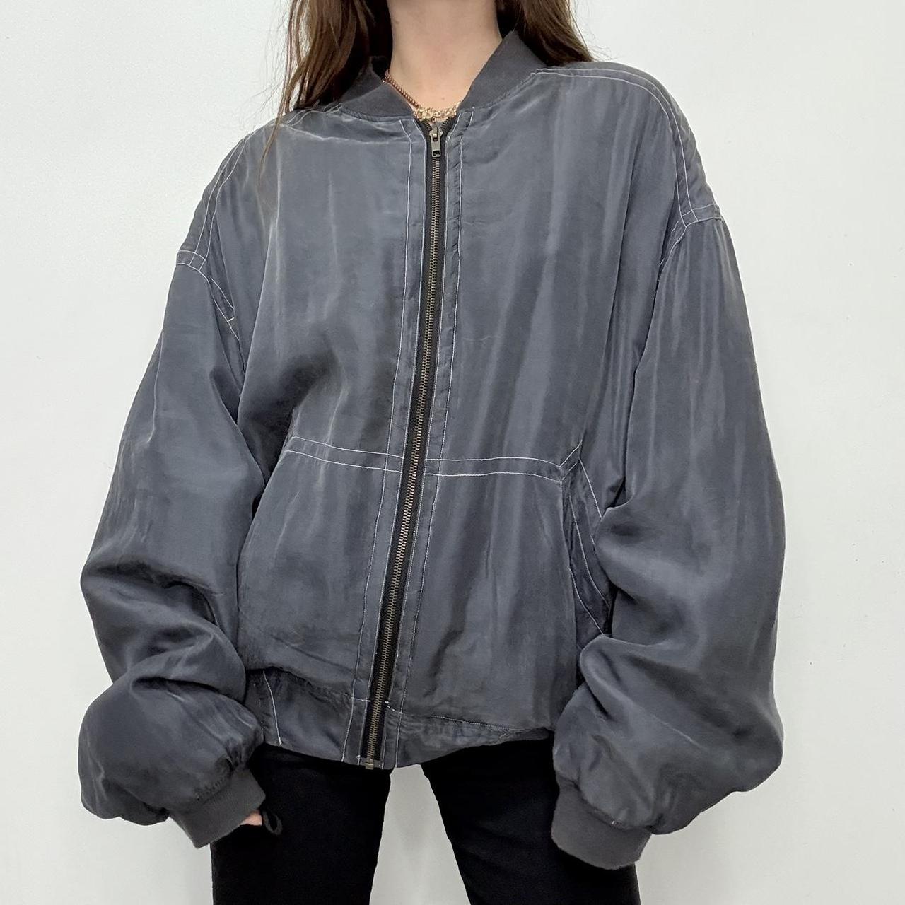 Silk puff oversized bomber