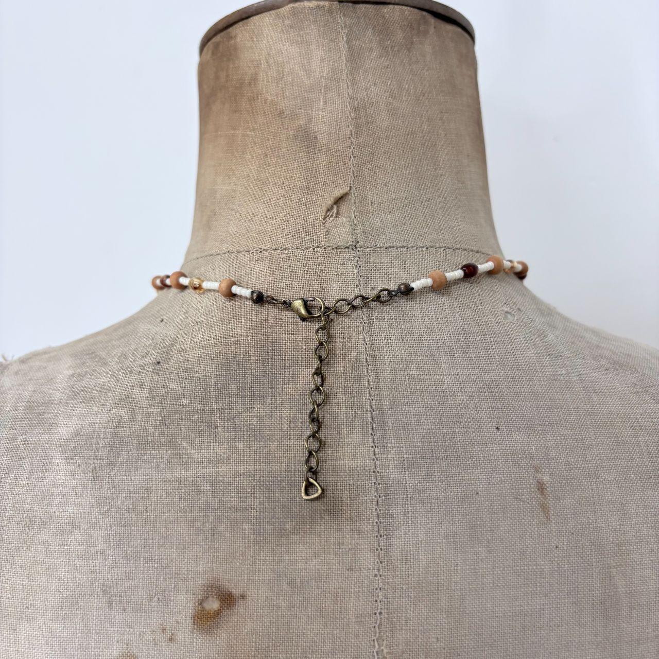 Boho beaded flower necklace