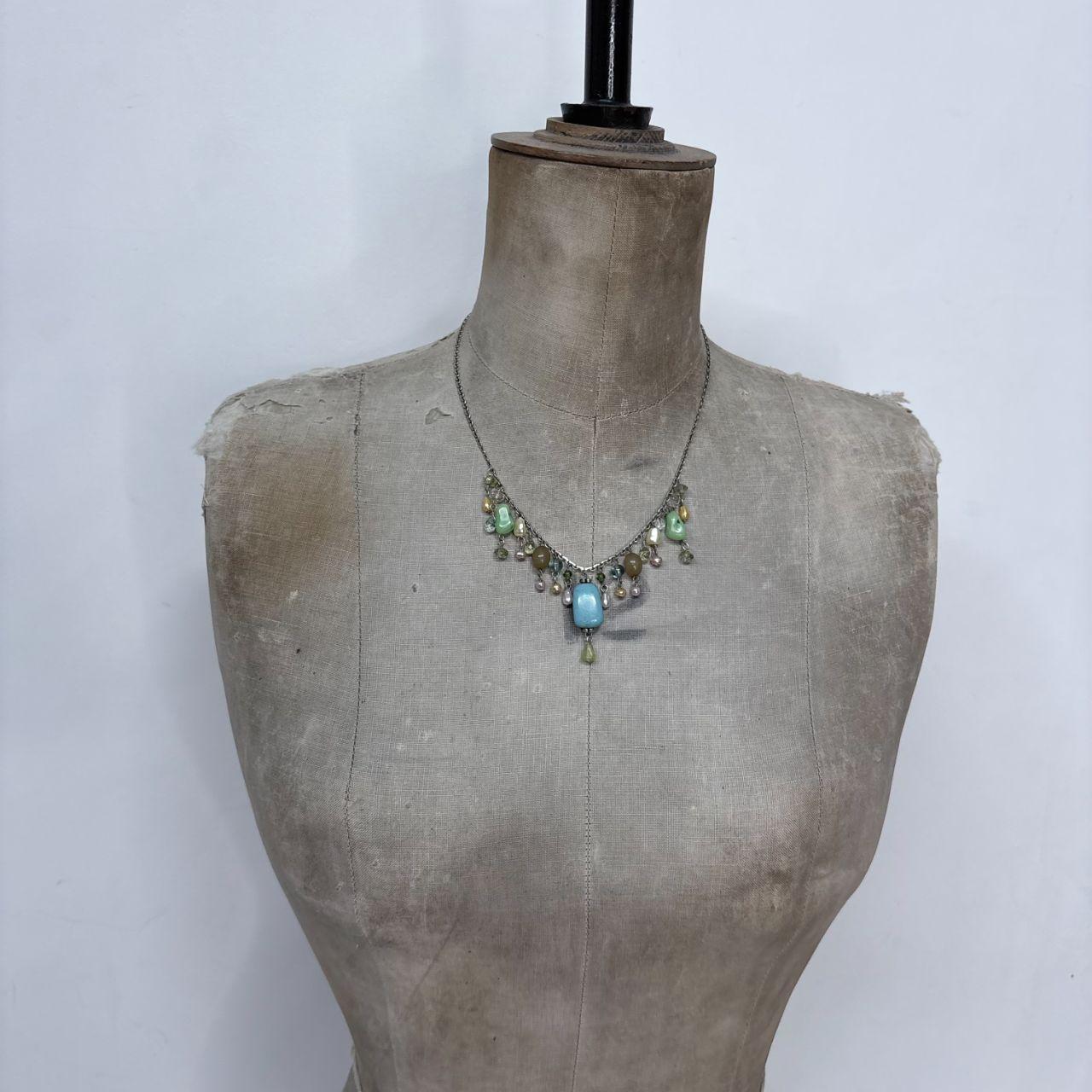 Hanging beaded boho summer necklace