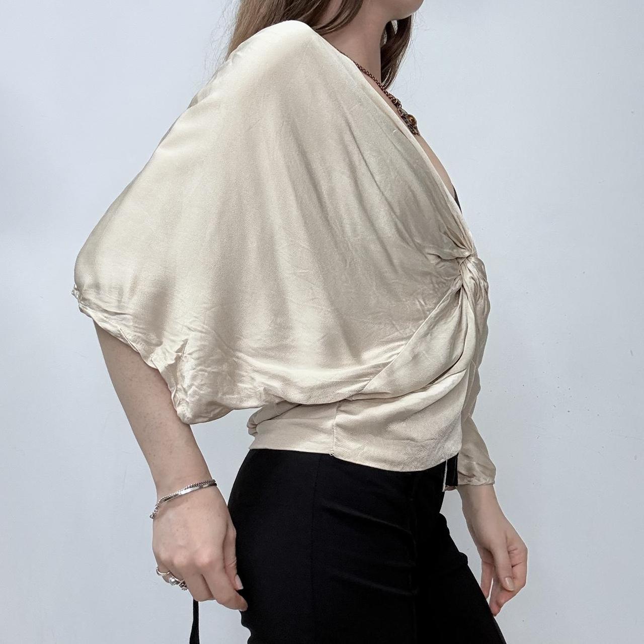 Draped slouchy batwing ruched shirt
