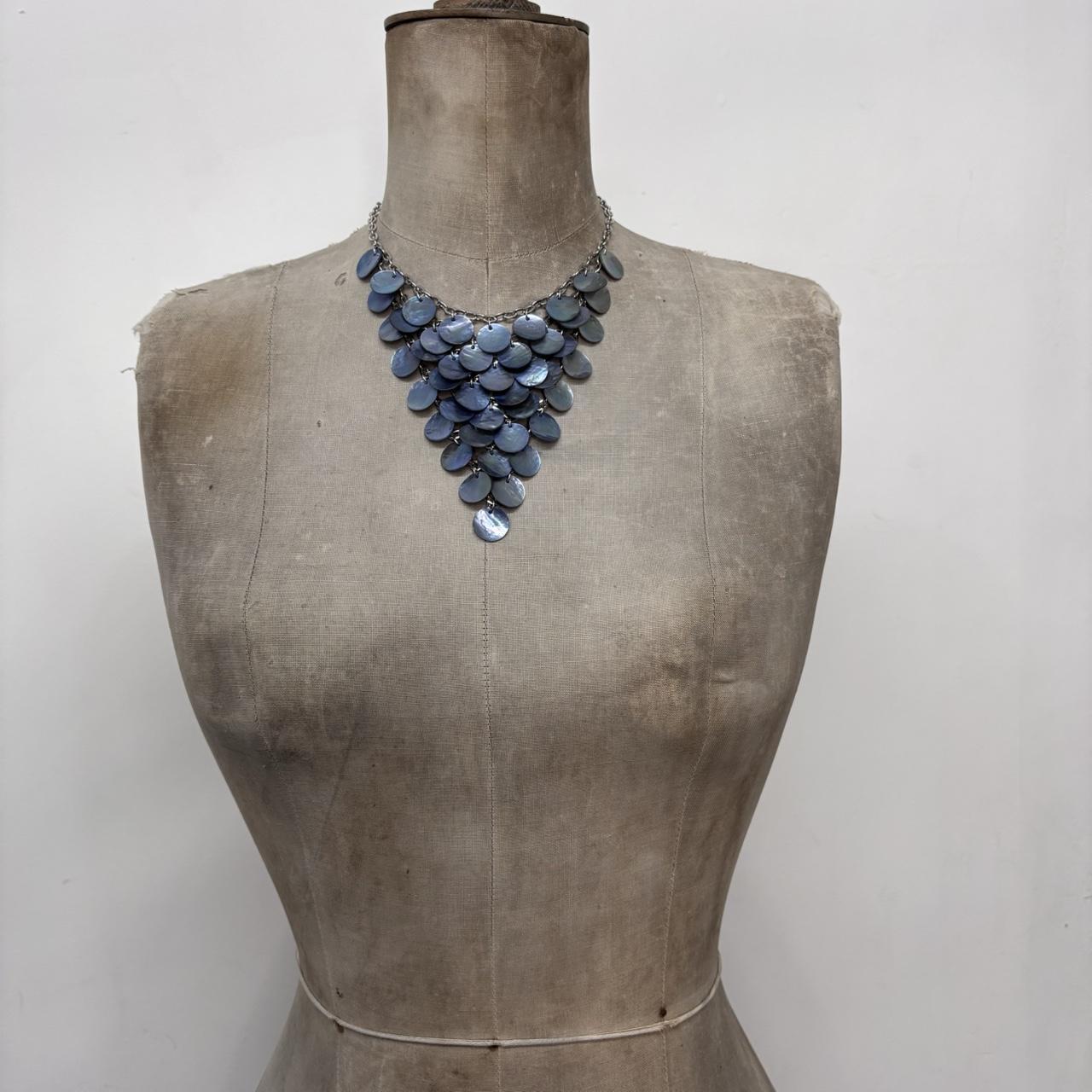 Chain layered shell necklace