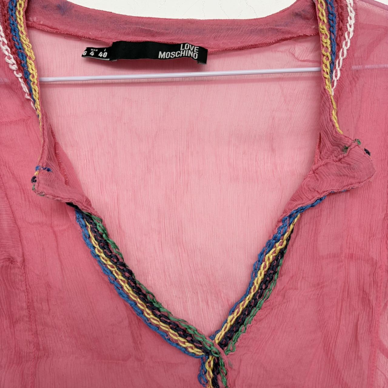 Sheer silk crinkle moschino shirt