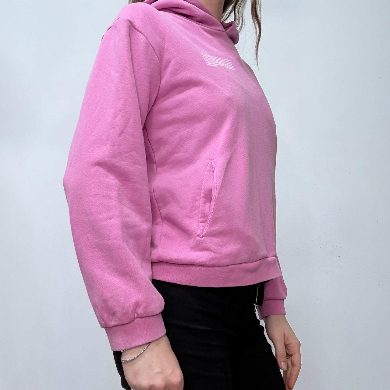 Pink pangia cropped cotton hoodie