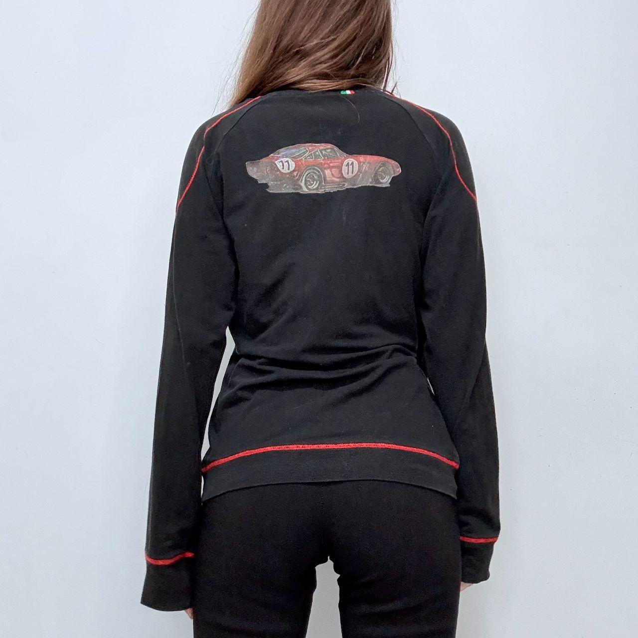 Black cotton wrap Ferrari t-shirt