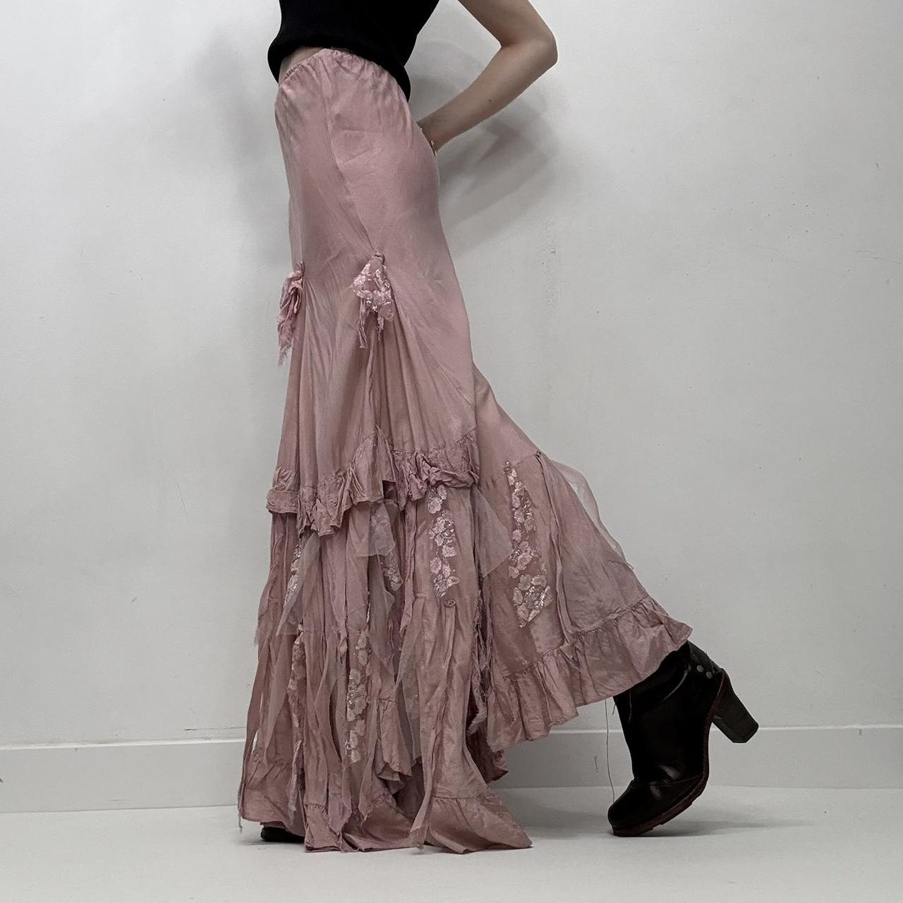 Sheer pink ruffle layered fairy skirt