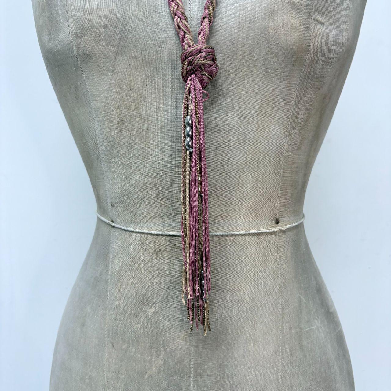 Pink woven chain necklace