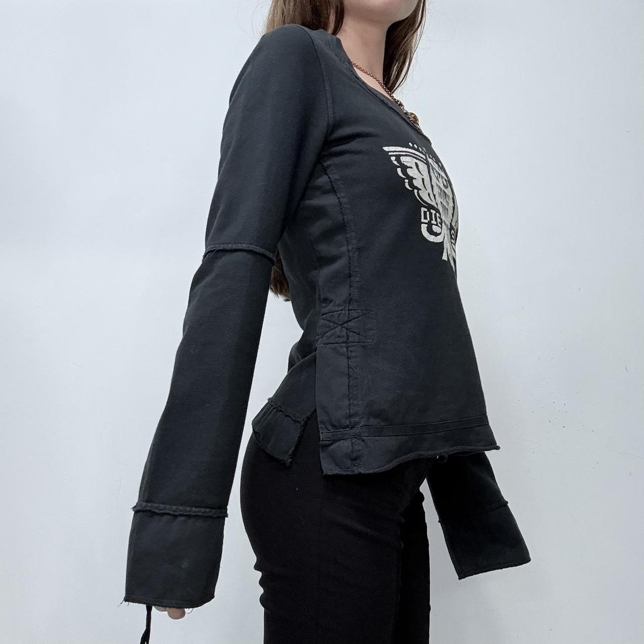Black flared graphic Diesel shirt
