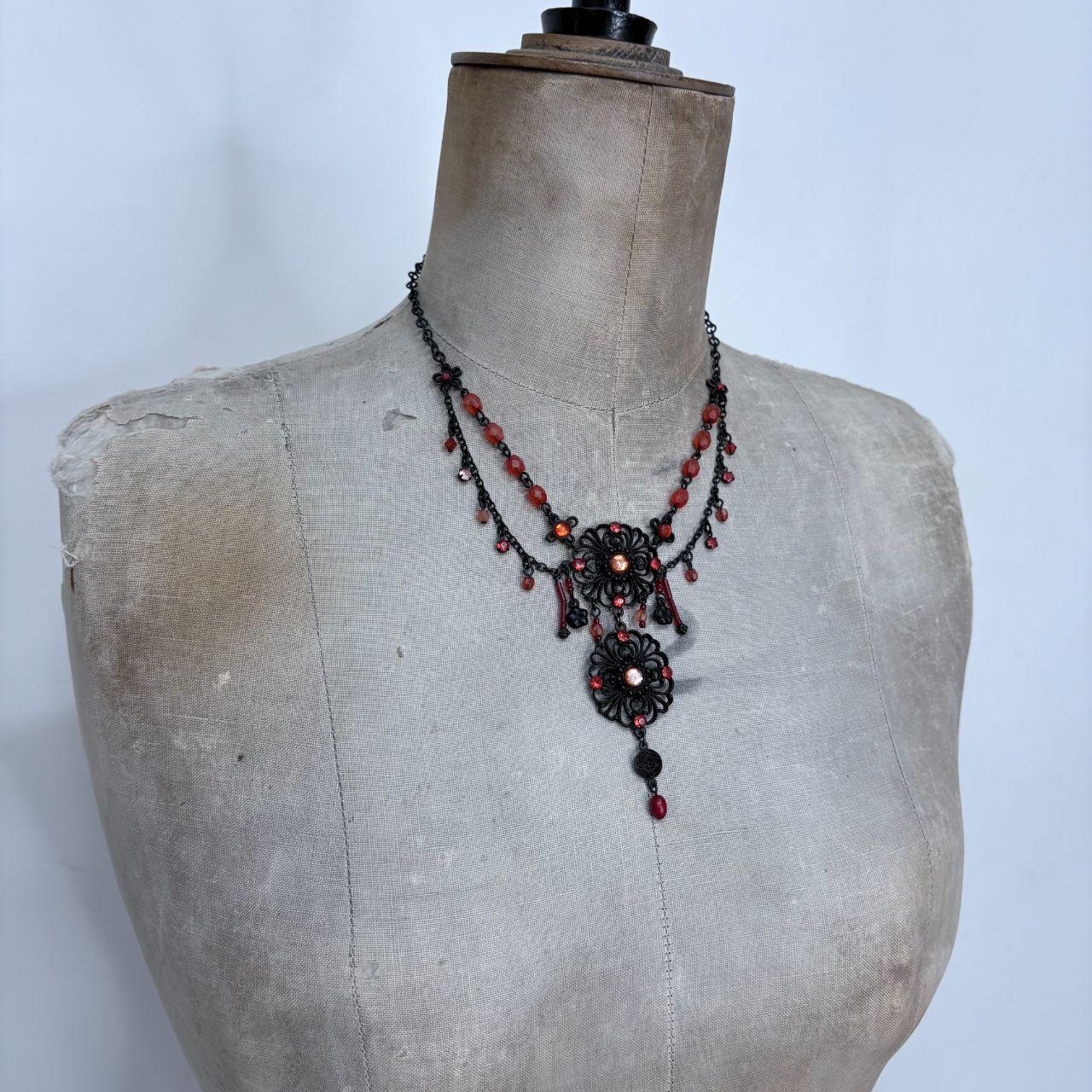 Beaded gothic grunge necklace