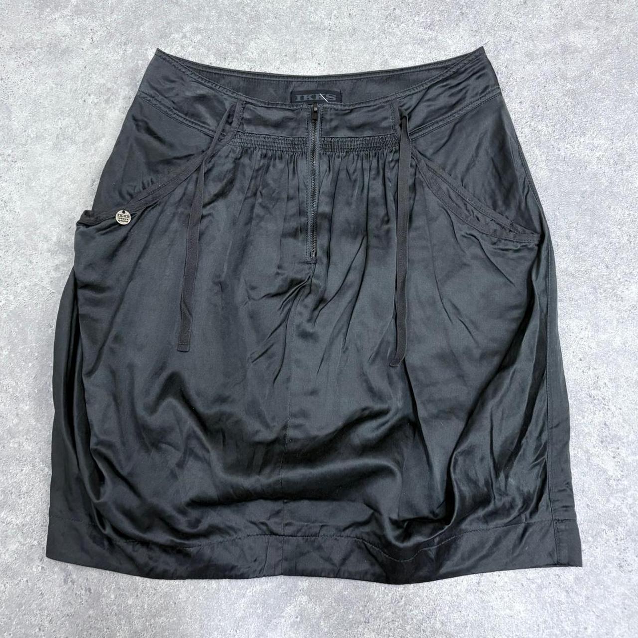 Grey puff gathered mini skirt