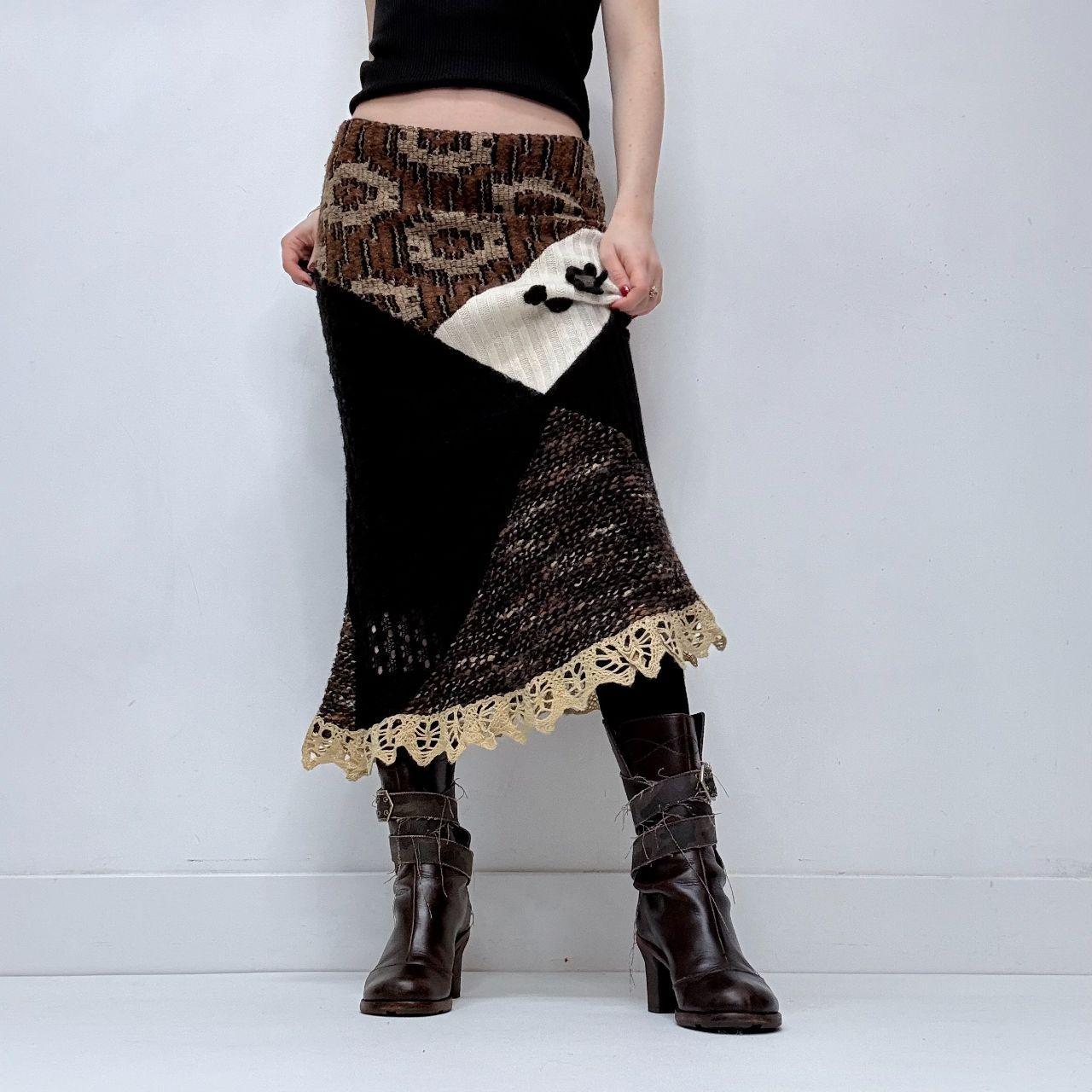 Knitted patchwork fairy skirt