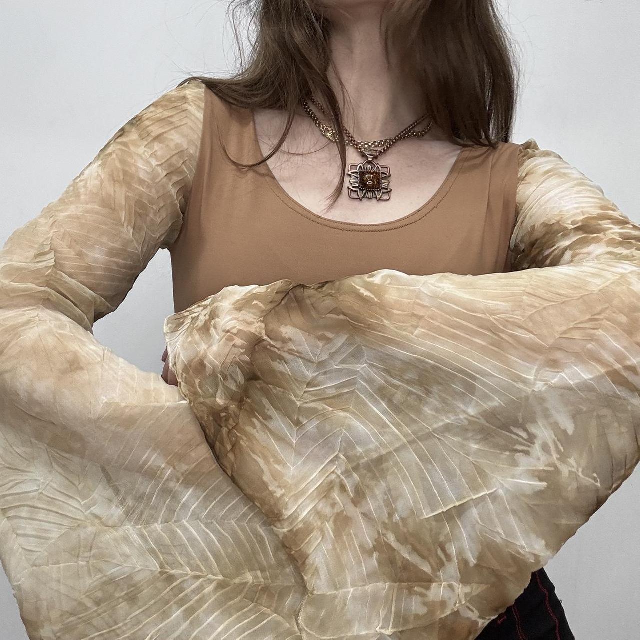 Tan boho flared fairy top