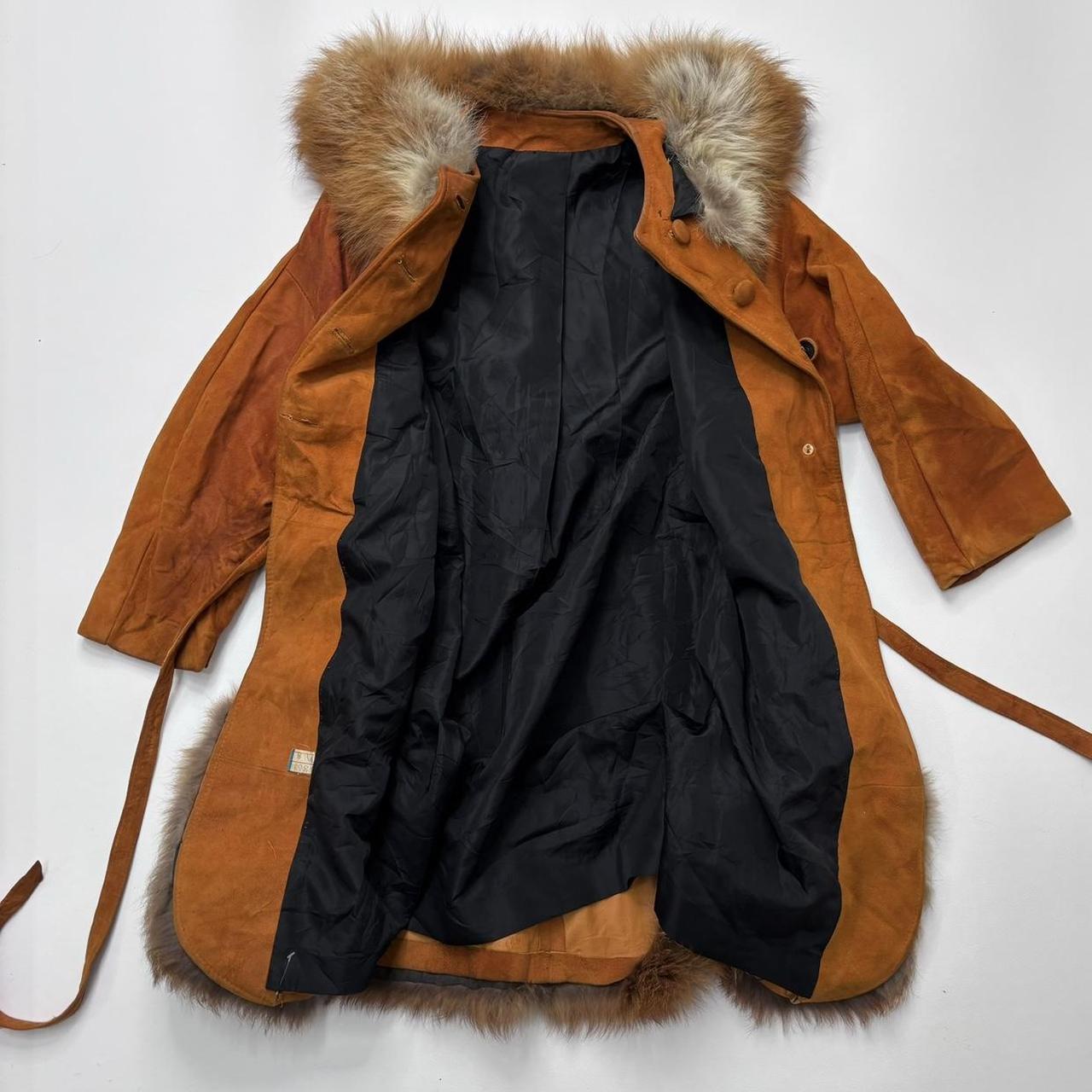 Afghan suede fur long peacoat