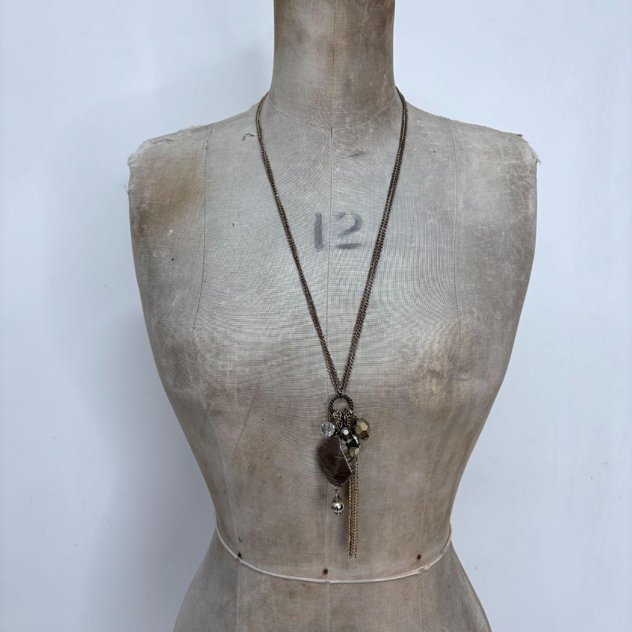 Layered chain charm necklace