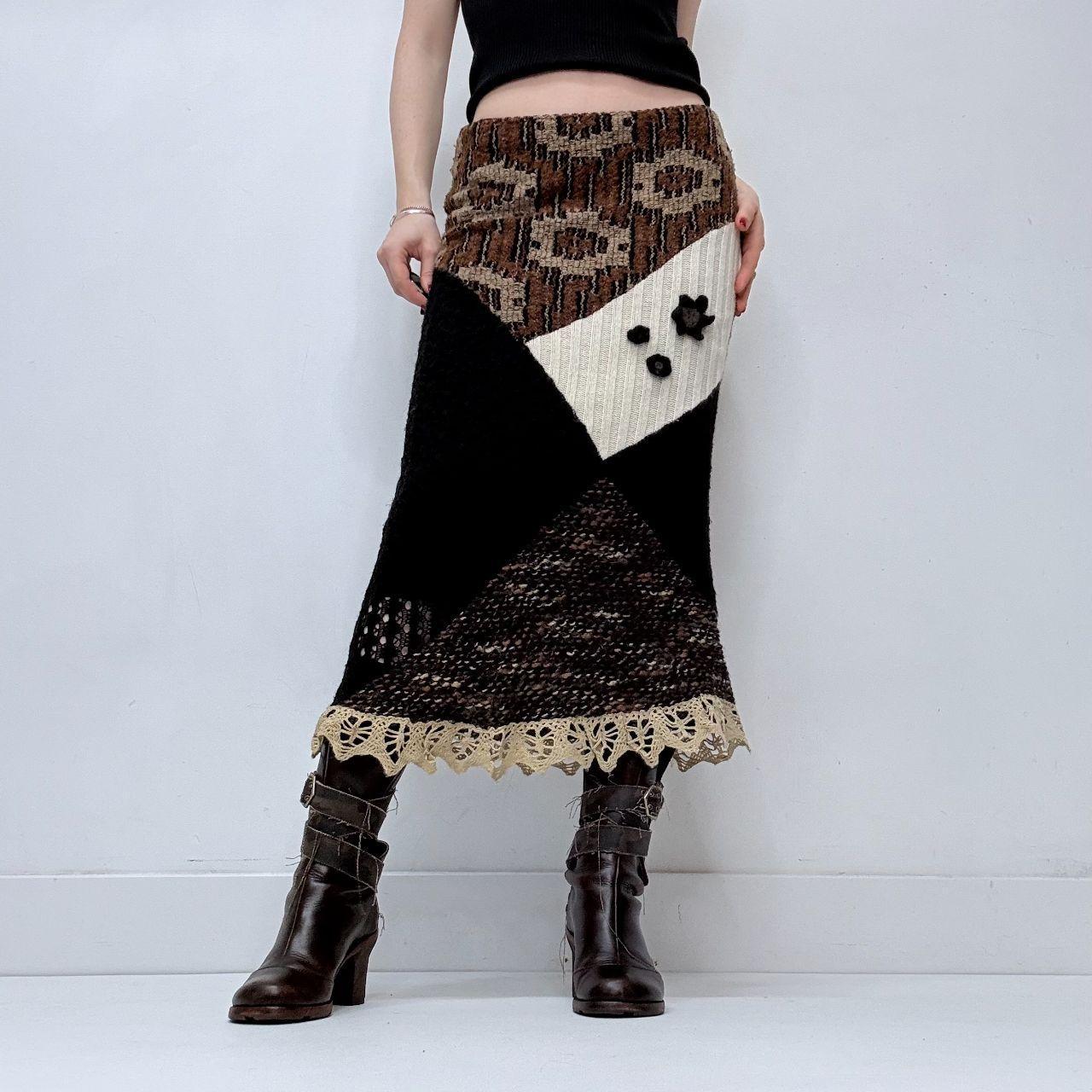 Knitted patchwork fairy skirt