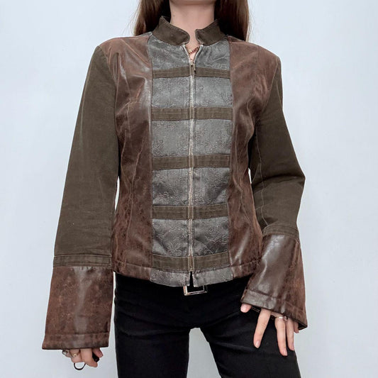 Military grunge flared jacket
