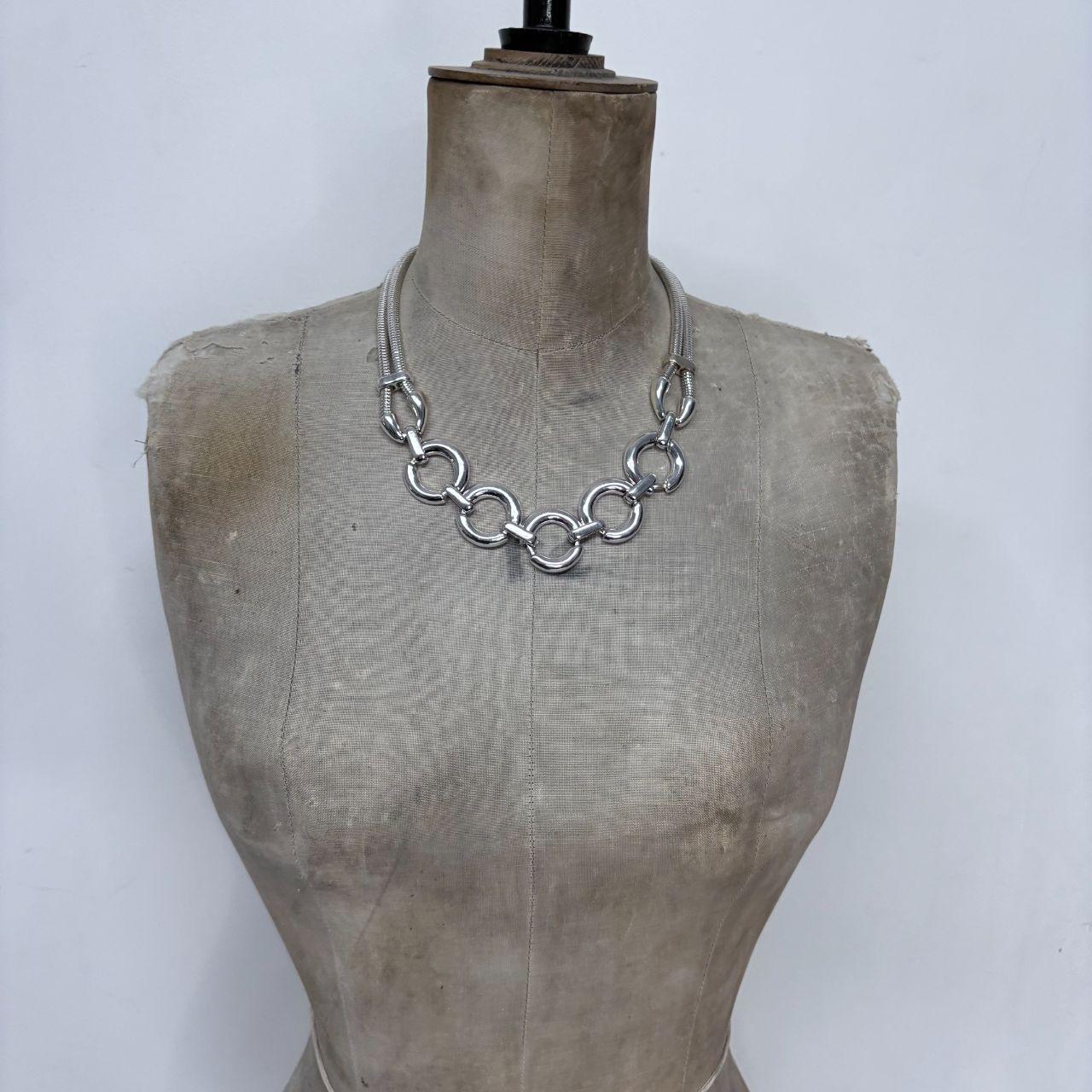 Silver chunky link oversized necklace