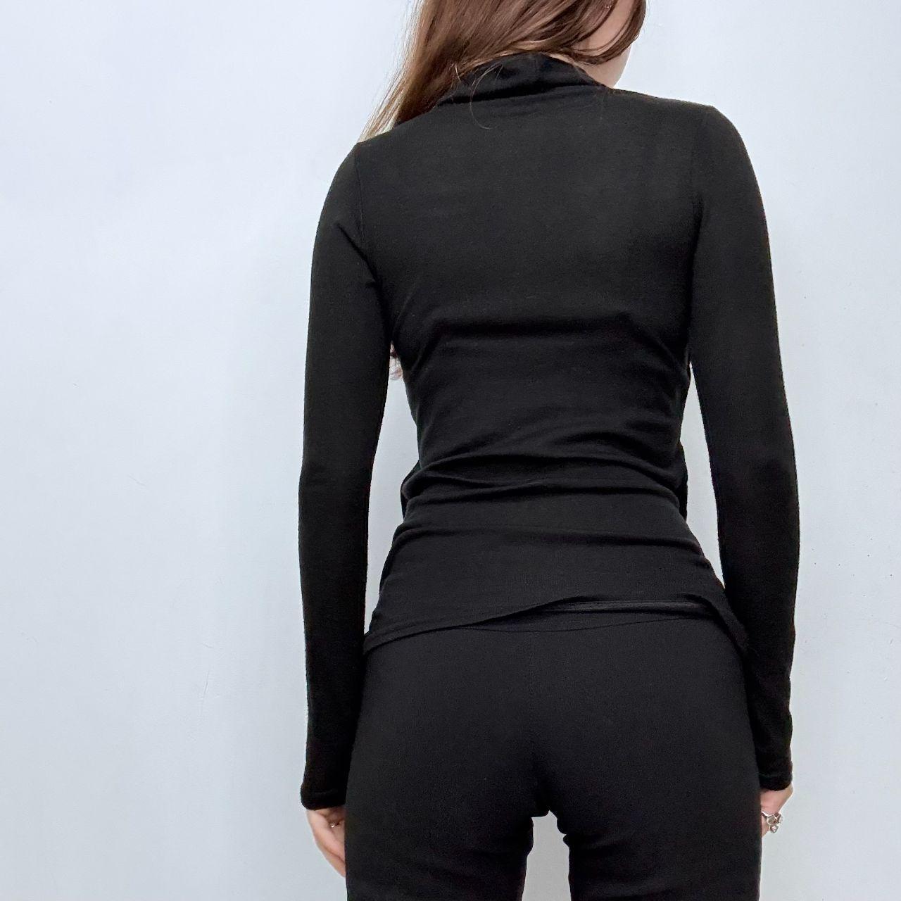 Black slouchy cowl neck t-shirt