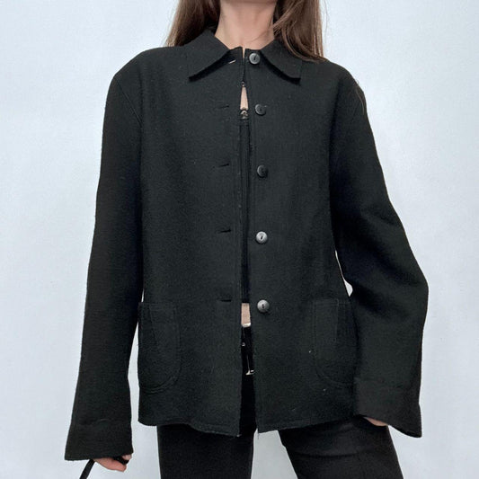 Black wool button up jacket