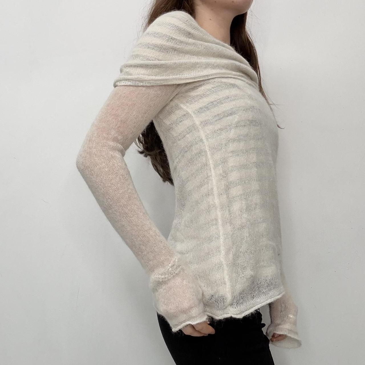 Sheer mohair slouchy neck jumper