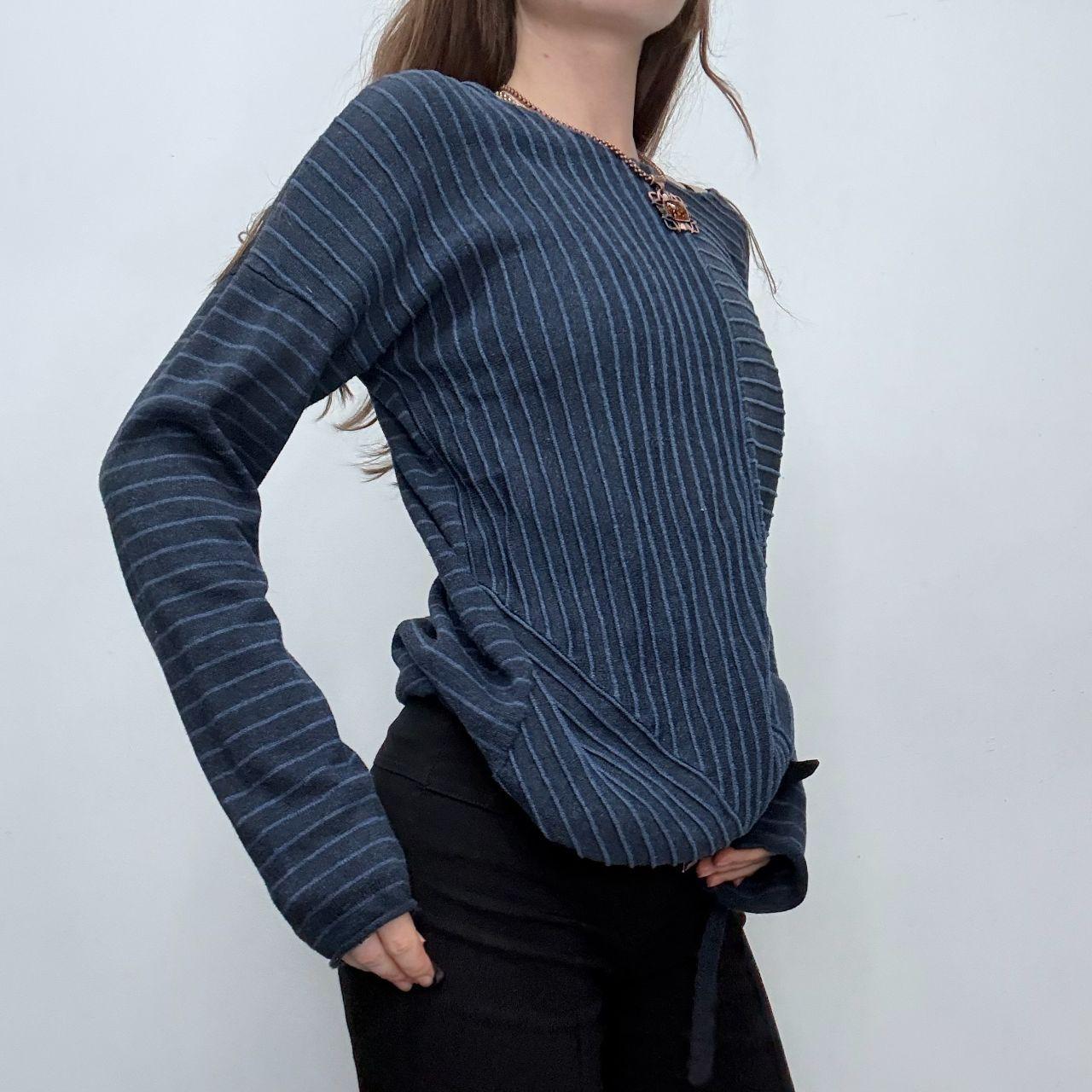 Pinstripe slouchy navy jumper