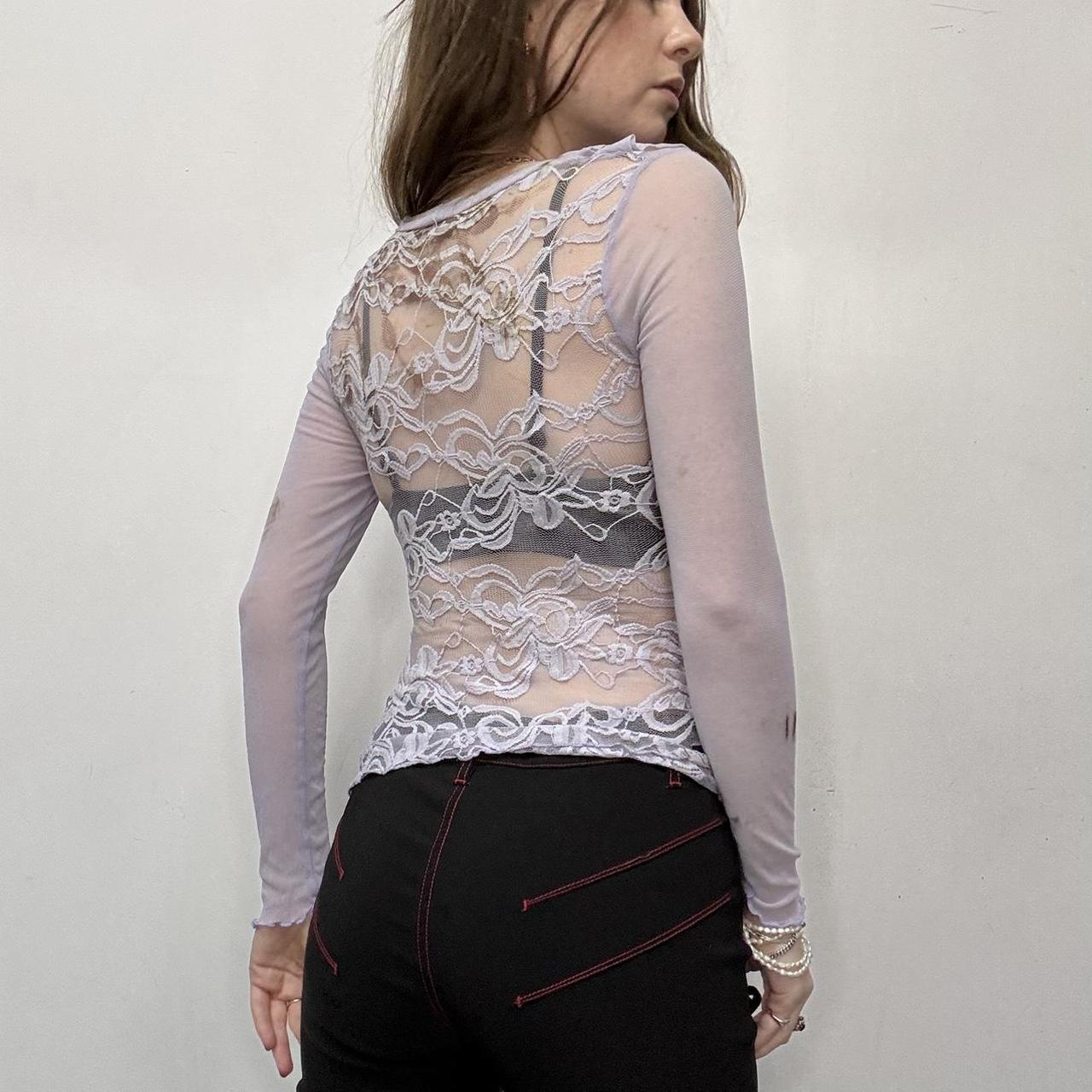 Sheer lace layered top