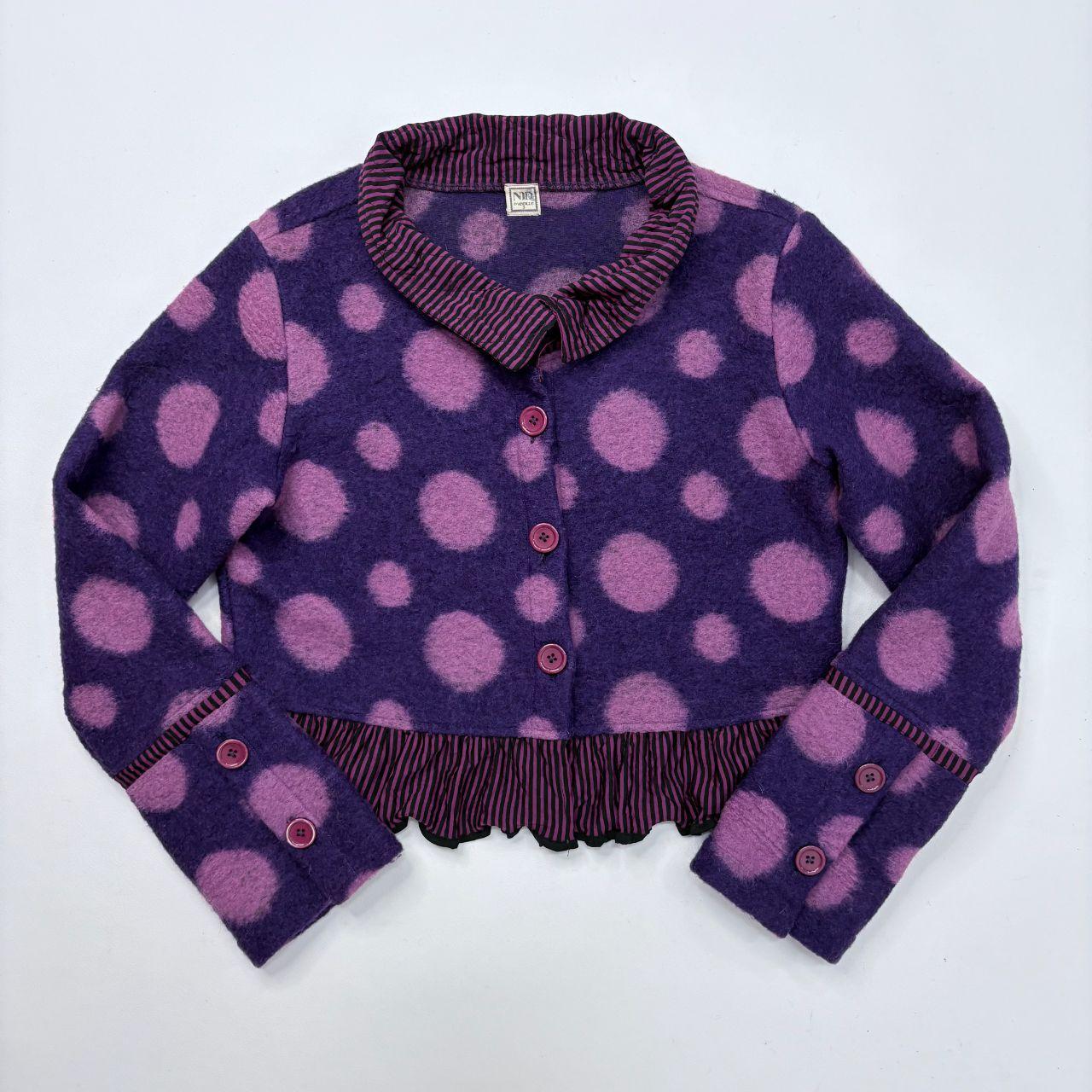 Pink polka dot wool flared jacket