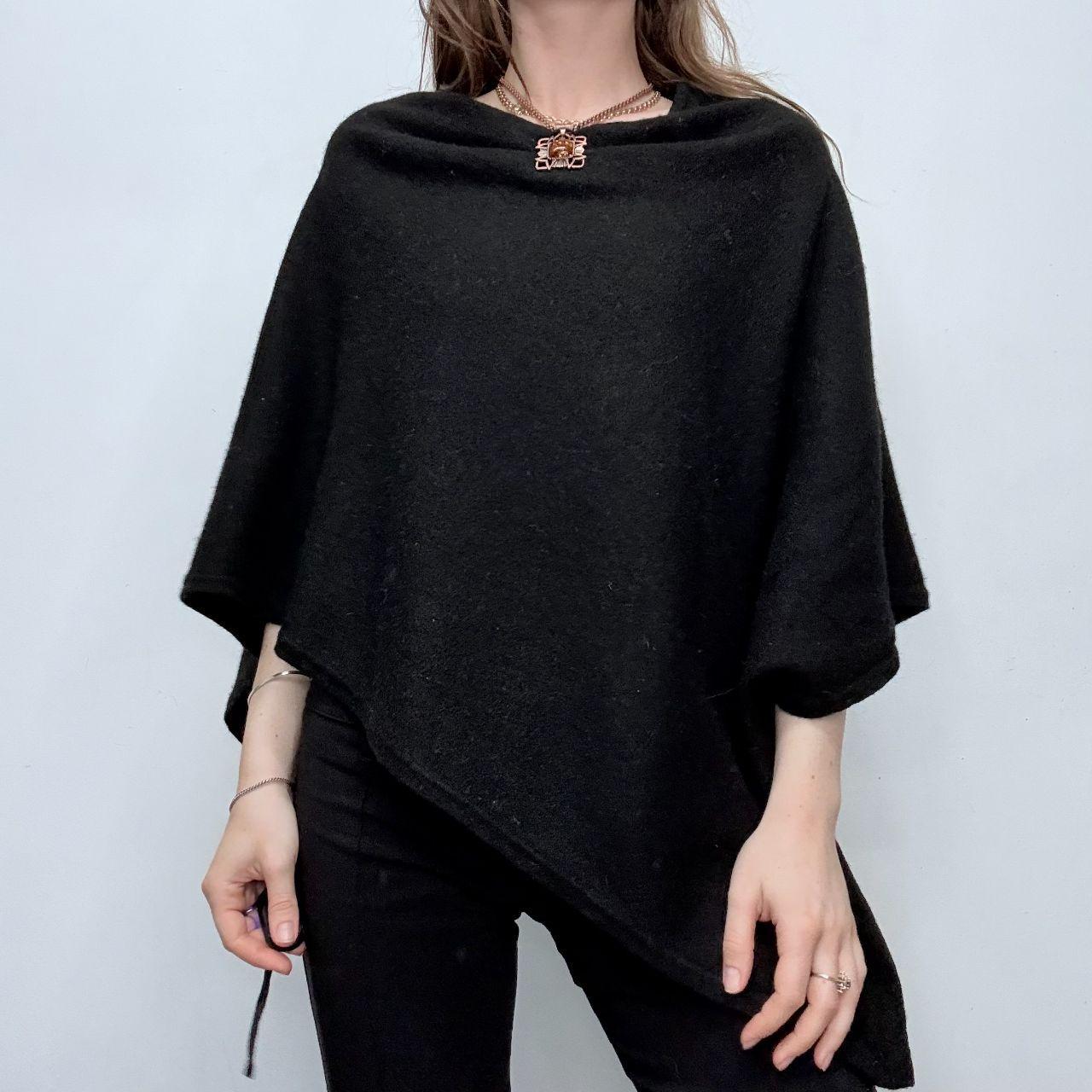 Black wool slouchy cape jumper