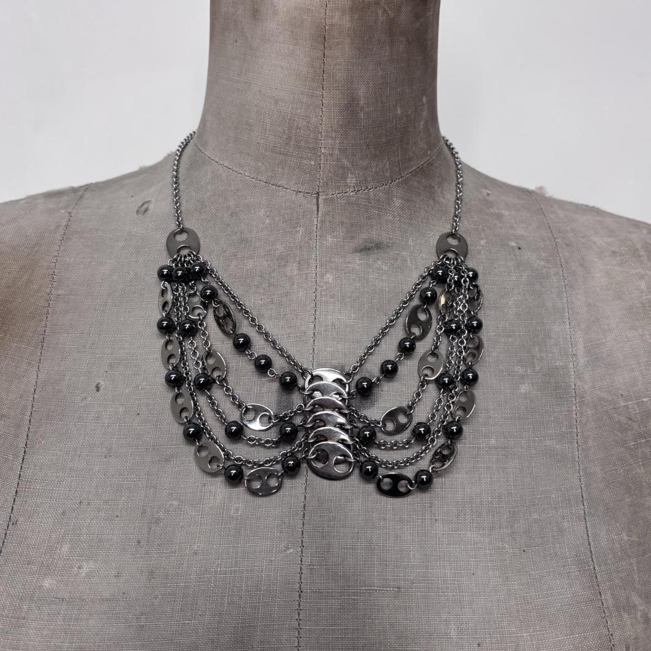 Draped metal Paco Rabanne necklace