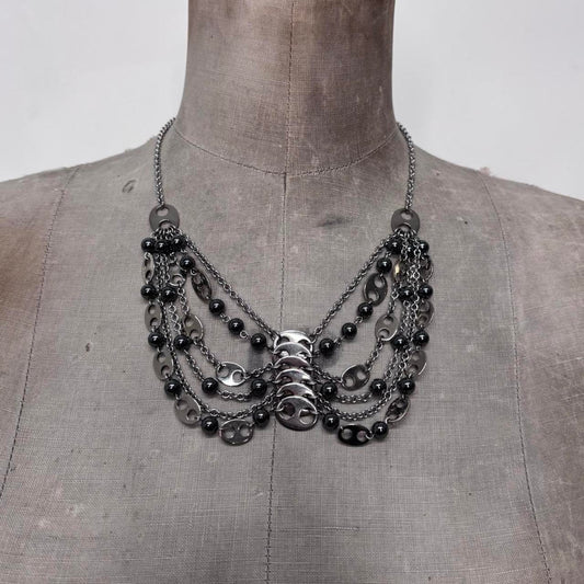 Draped metal Paco Rabanne necklace